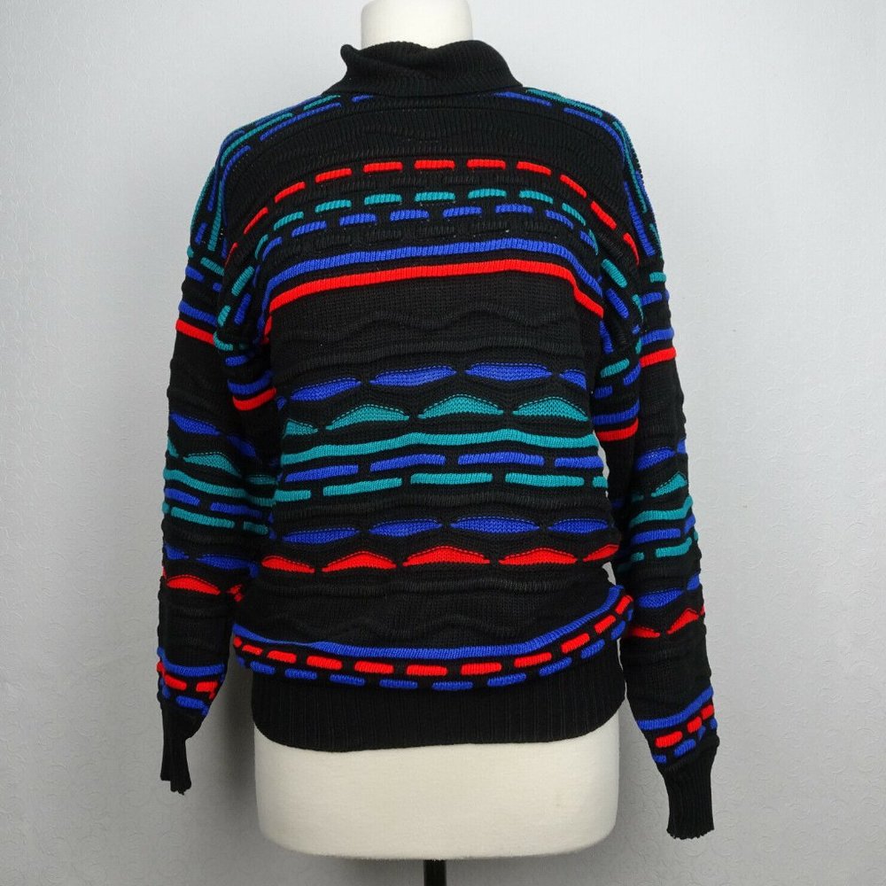 Nan Dorsey Size Small Pullover Turtleneck Textured Vintage Sweater